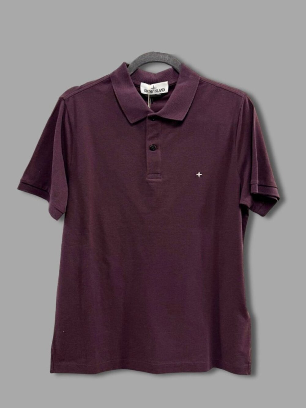 STONE ISLAND DARK PURPLE CHEST LOGO SLIM POLO SHIRT